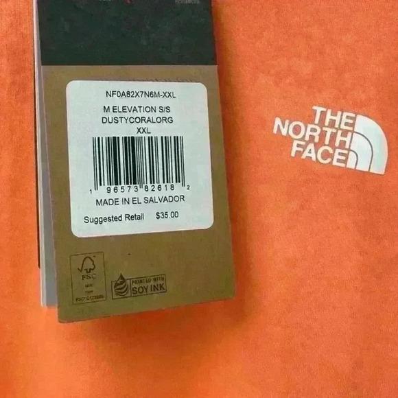 NWT The North Face Elevation Soft Short Sleeve Tee Shirt - Men's XXL Dusty Coral - Picture 3 of 8